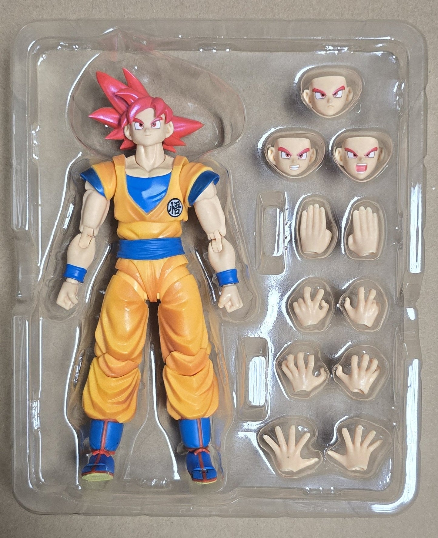 *Open Box* S.H. Figuarts Dragon Ball Z Super Saiyan God (SSG) Son Goku Action Figure