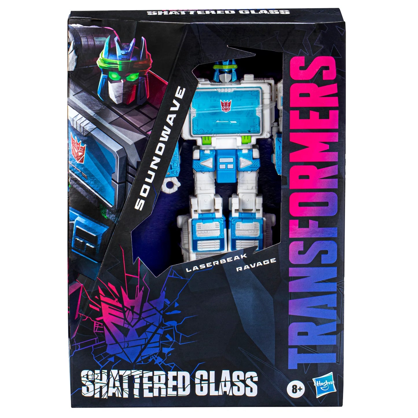 Transformers Generations Shattered Glass Voyager Soundwave, Ravage and Laserbeak Exclusive Action Figure