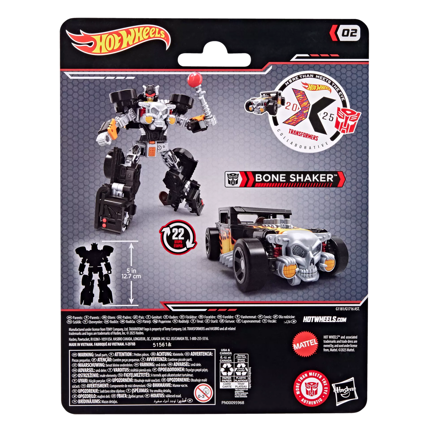 Transformers Collaborative Hot Wheels Bone Shaker Action Figure