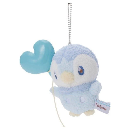 Pokemon Pokepeace Piplup Mellow Heart Plush Keychain JAPAN OFFICIAL