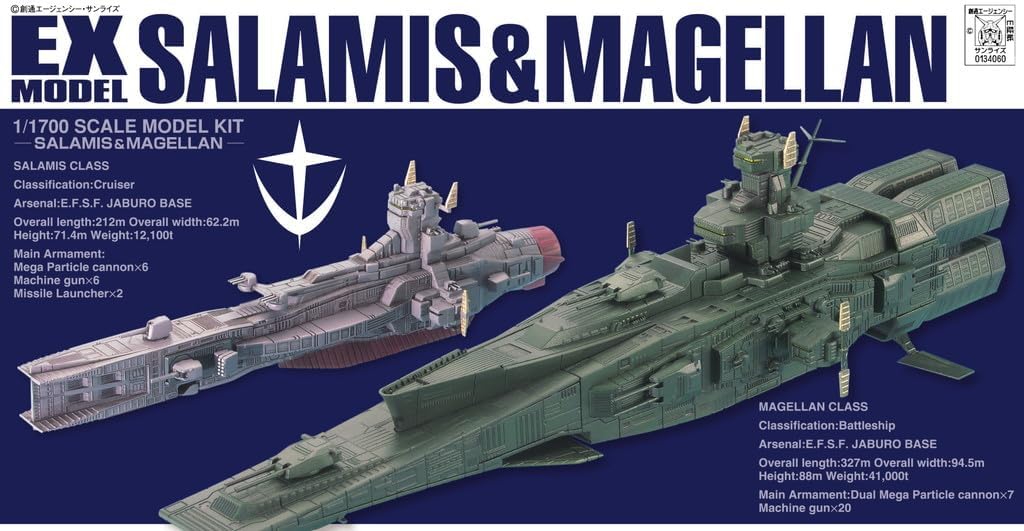 Gundam 1/1700 EX Model Gundam 0079 Salamis and Magellan Model Kit