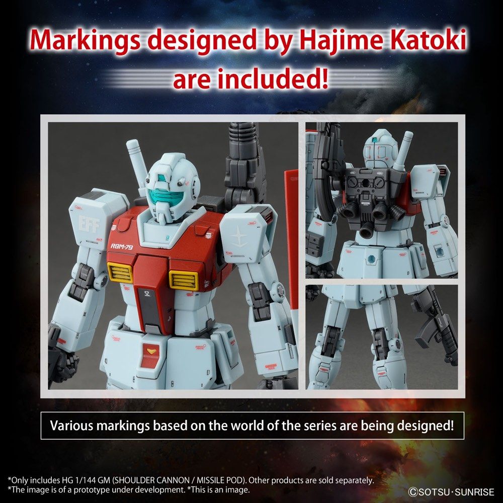 Gundam 1/144 HG The Origin RGM-79 GM (Shoulder Cannon / Missile Pod) Model Kit