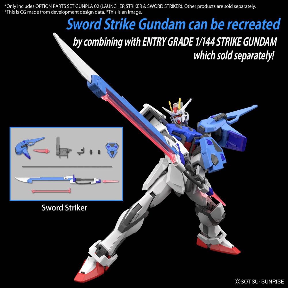 Gundam 1/144 Gunpla Option Parts Set 02 (Launcher Striker & Sword Striker) Model Kit