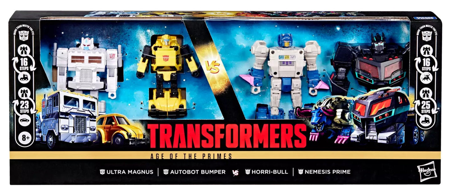 Transformers Age of the Primes Deluxe Class 4 Pack (Autobot Bumper, Ultra Magnus, Horri-Bull, Nemesis Prime) Action Figure