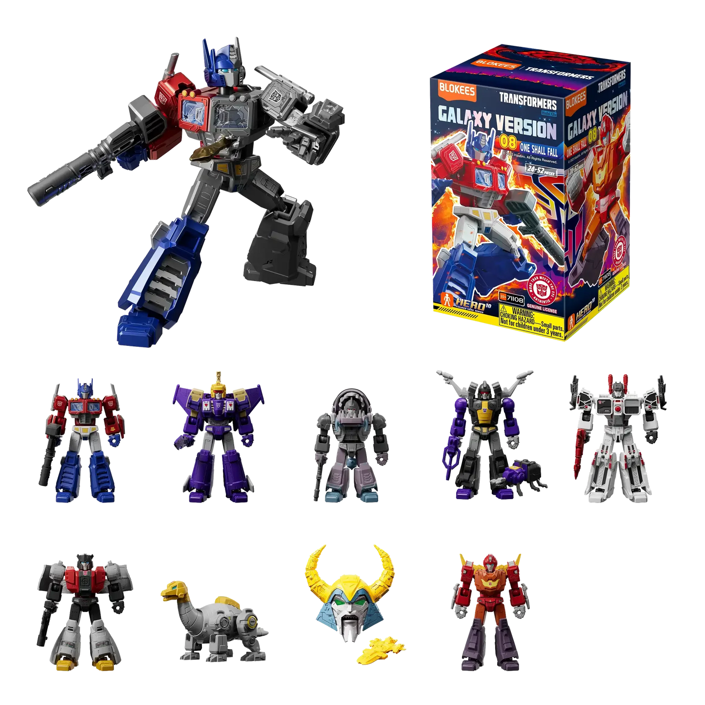 Blokees Transformers Model Kits Experience Galaxy Version #08 One Shall Fall Mystery Box Trading Figure Set of 9