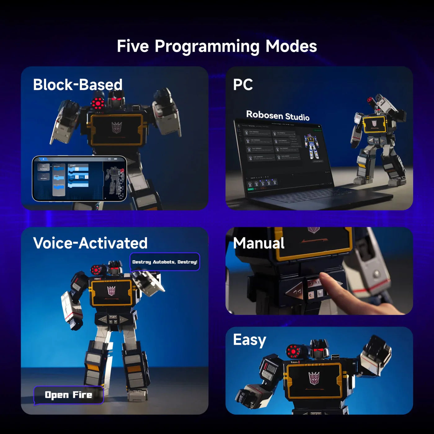 Robosen Transformers G1 Soundwave Flagship Series Auto-Converting Robot Figure